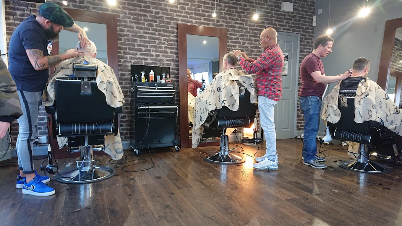 Barbers with clients